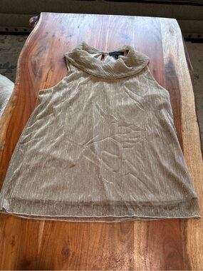 Adiva Metallic Gold Y2K Sleeveless Cowl Neck Camisole